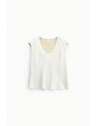 Top sans manches col V en crêpe satin – Imperial Femme