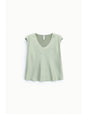 Top sans manches col V en crêpe satin – Imperial Femme