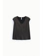Top sans manches col V en crêpe satin – Imperial Femme