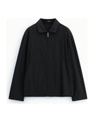 Surchemise zippée à col chemise, noir, à plat