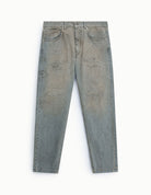 Jean droit délavé en coton à plat – bleu denim – Imperial Homme