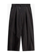 Pantalon baggy à pinces taille haute, noir, à plat