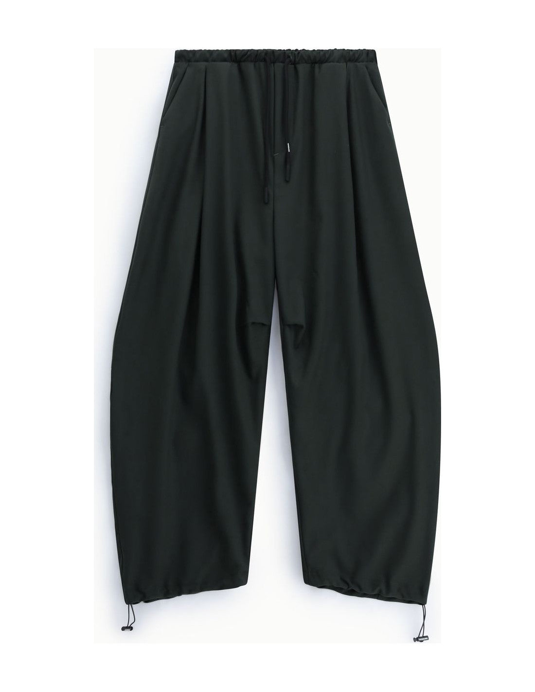 Pantalon baggy à cordon, vert forêt, à plat