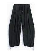 Pantalon baggy à cordon, vert forêt, à plat