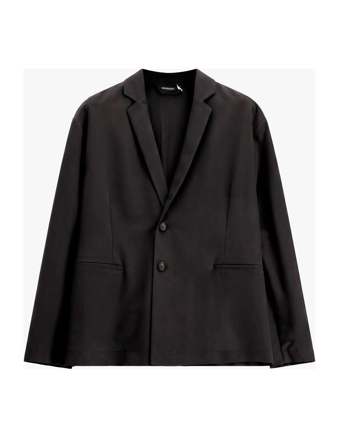 Blazer droit deux boutons en viscose, noir, à plat