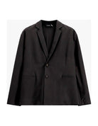 Blazer droit deux boutons en viscose, noir, à plat