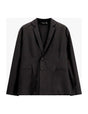 Blazer droit deux boutons en viscose, noir, à plat