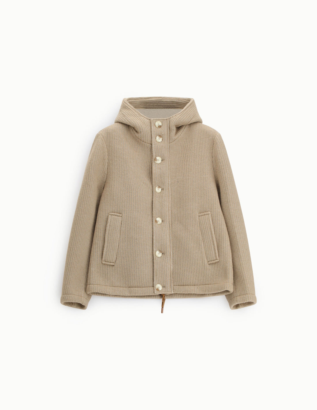 Veste à capuche en maille côtelée laine mélangée à plat – Imperial Homme