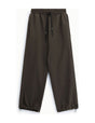 Pantalon large à cordons, marron, à plat
