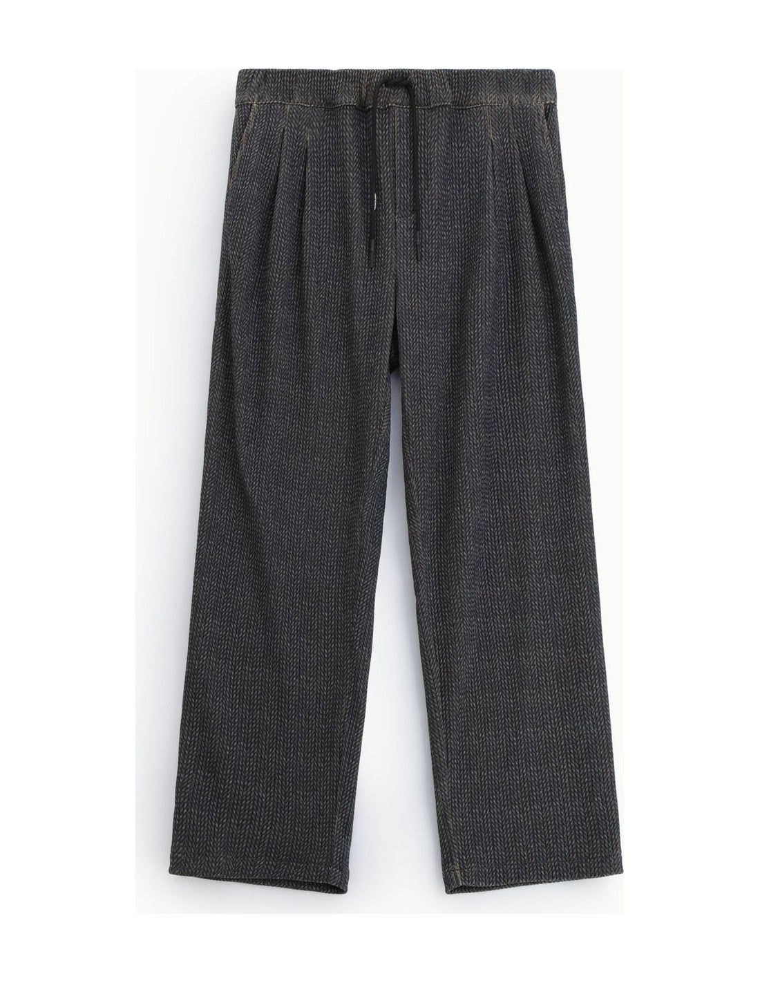Pantalon baggy à chevrons et cordon, gris anthracite, à plat