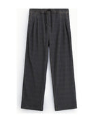 Pantalon baggy à chevrons et cordon, gris anthracite, à plat