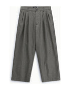 Pantalon large à plis micro pied-de-poule, taupe vert violet, à plat