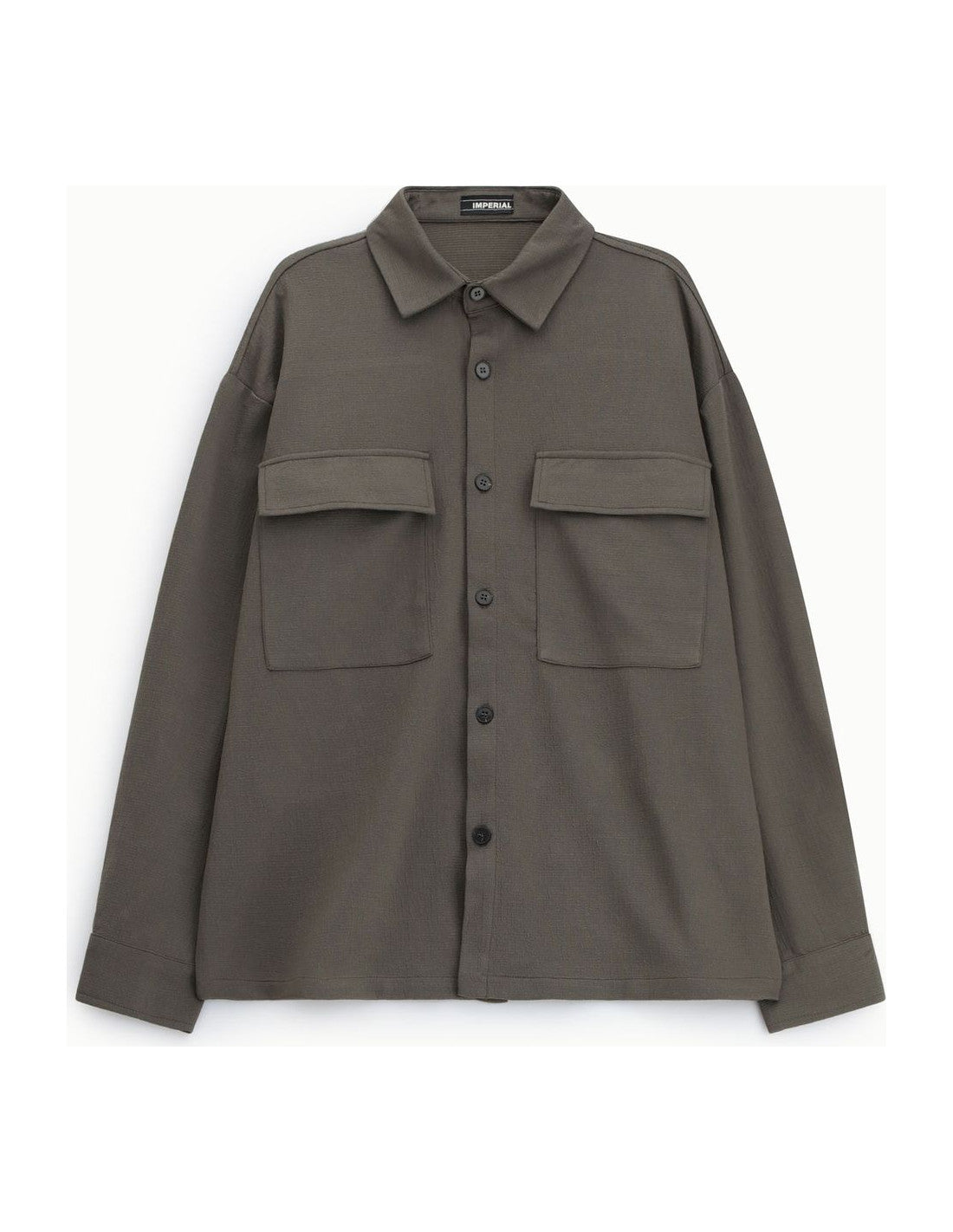 Surchemise fluide à poches poitrine, taupe, à plat