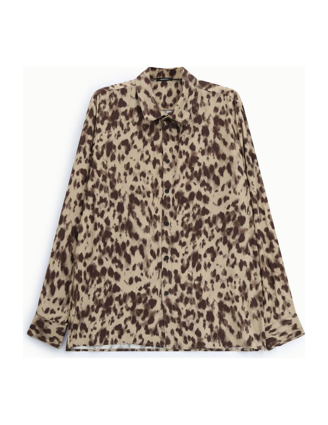 Chemise à imprimé animalier, beige et marron, à plat