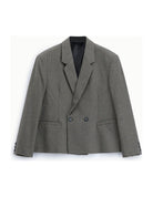 Blazer croisé micro pied-de-poule, taupe vert violet, à plat