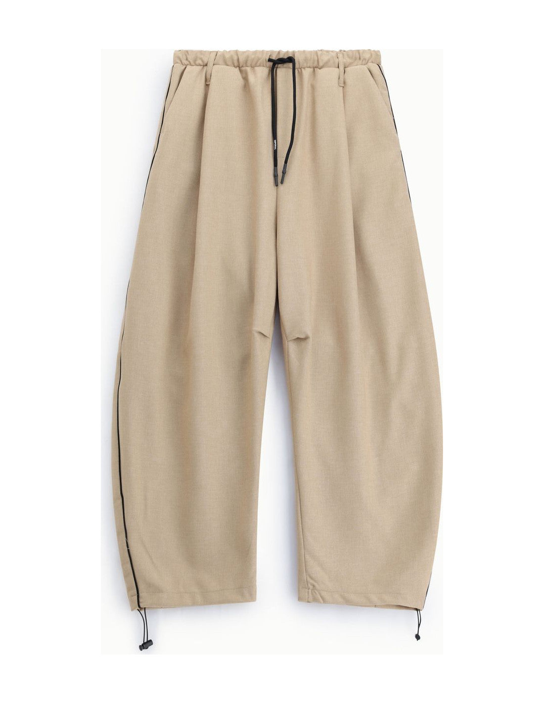 Pantalon baggy à liserés contrastés, beige, à plat