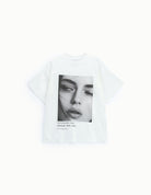 T-shirt imprimé photo portrait en coton à plat – blanc – Imperial Femme