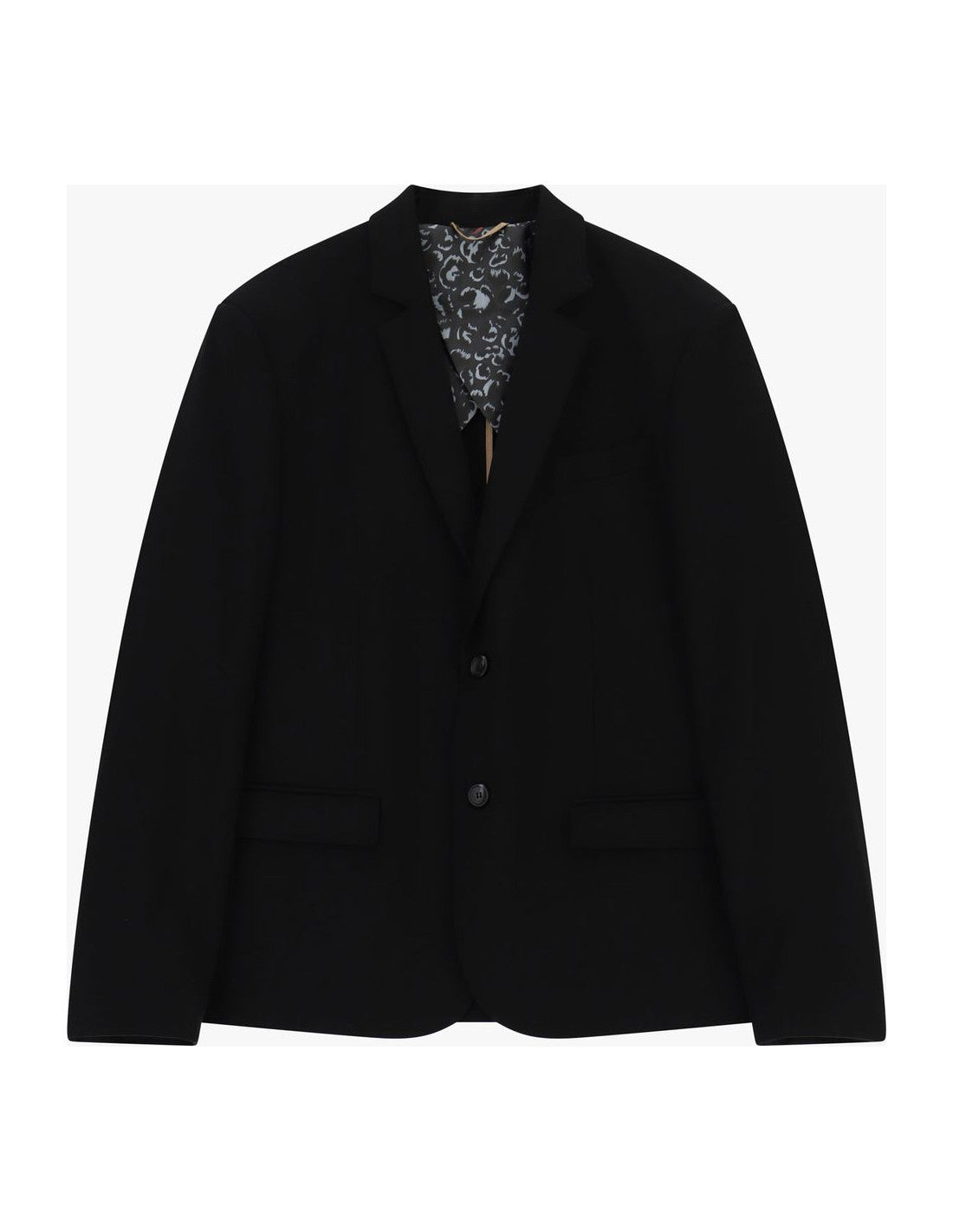 Blazer droit à deux boutons, noir, à plat