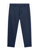 Pantalon chino à revers, bleu marine, à plat