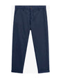 Pantalon chino à revers, bleu marine, à plat