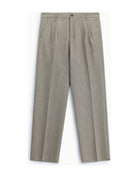 Pantalon à pinces et pli marqué, taupe, à plat