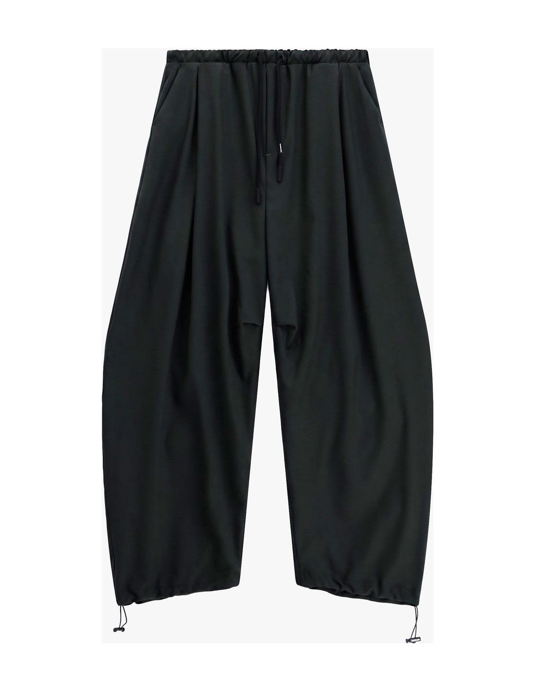 Pantalon baggy à cordon, noir, à plat