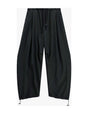 Pantalon baggy à cordon, noir, à plat