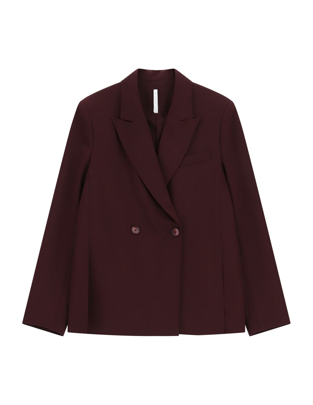 Veste croisée en draperie de tailleur à plat – bordeaux – Imperial Femme