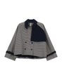 Veste croisée pied-de-poule à bavolet à plat – beige et bleu marine – Imperial Femme