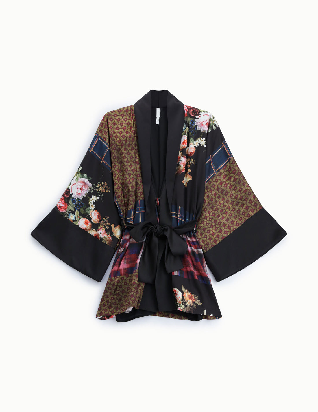 Veste kimono patchwork imprimé – Imperial Femme, à plat