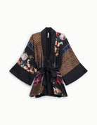 Veste kimono patchwork imprimé – Imperial Femme, à plat