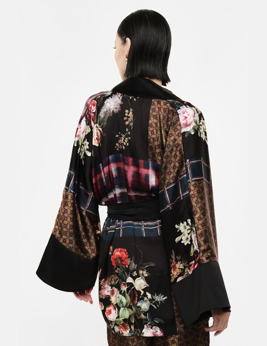 Veste kimono patchwork imprimé – Imperial Femme, vue de dos