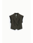 Veste sans manches col revers croisée – Imperial Femme